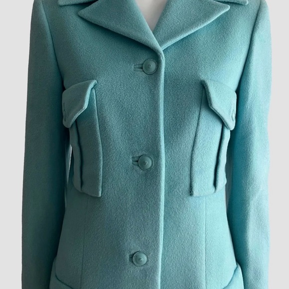 Versace Light Blue Trench Coat - Picture 6 of 7